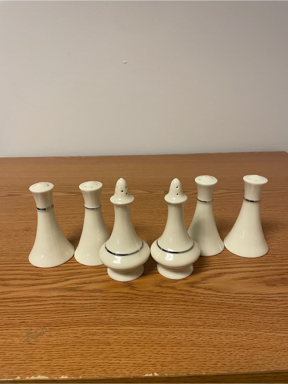 Set of 3 Lenox Regency & Baronet Gold Collection Salt & Pepper Shakers